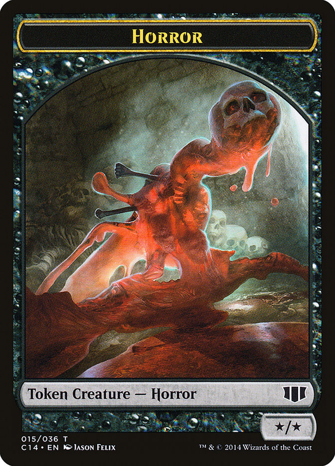 Horror // Zombie (016/036) Double-sided Token [Commander 2014 Tokens] | Exor Games Truro