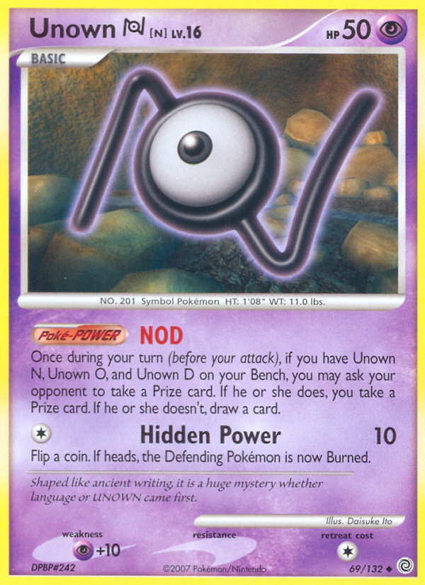 Unown N (69/132) [Diamond & Pearl: Secret Wonders] | Exor Games Truro