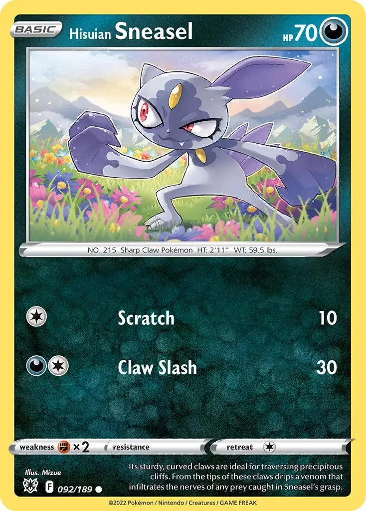 Hisuian Sneasel (092/189) (Theme Deck Exclusive) [Sword & Shield: Astral Radiance] | Exor Games Truro