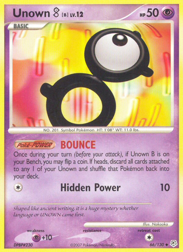 Unown B (66/130) [Diamond & Pearl: Base Set] | Exor Games Truro