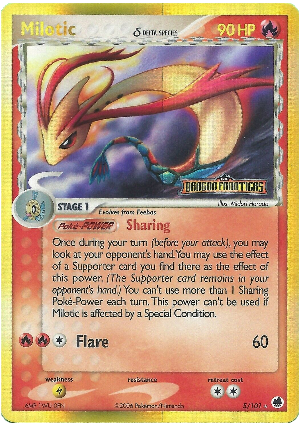 Milotic (5/101) (Delta Species) (Stamped) [EX: Dragon Frontiers] | Exor Games Truro