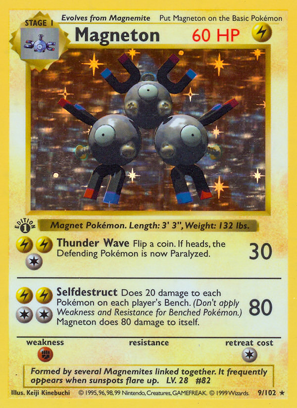 Magneton (9/102) (Shadowless) [Base Set 1st Edition] | Exor Games Truro