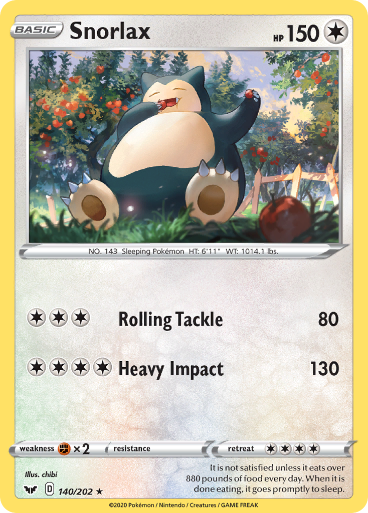 Snorlax (140/202) [Sword & Shield: Base Set] | Exor Games Truro