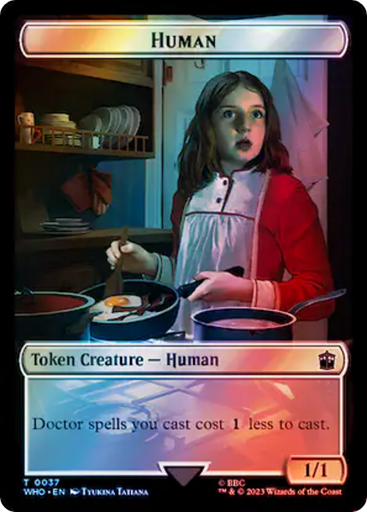 Human (0037) // Food (0057) Double-Sided Token (Surge Foil) [Doctor Who Tokens] | Exor Games Truro