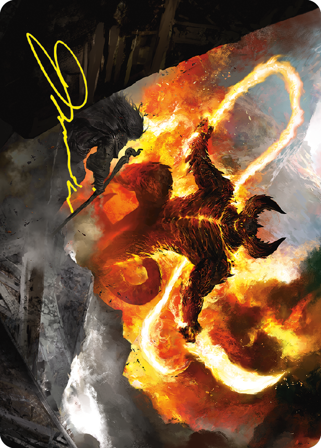 The Balrog, Flame of Udun Art Card (Gold-Stamped Signature) [The Lord of the Rings: Tales of Middle-earth Art Series] | Exor Games Truro