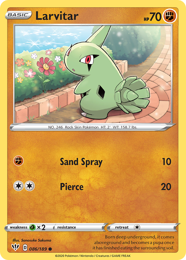 Larvitar (086/189) [Sword & Shield: Darkness Ablaze] | Exor Games Truro