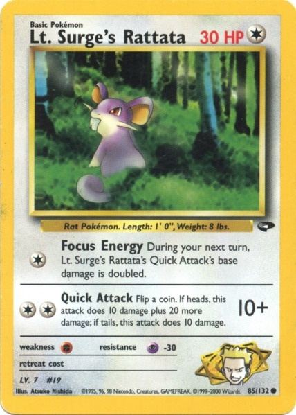 Lt. Surge's Rattata (85/132) [Gym Challenge Unlimited] | Exor Games Truro