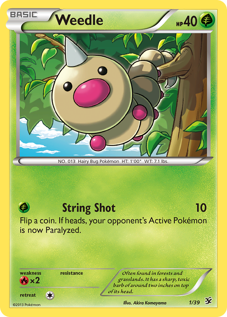 Weedle (1/39) [XY: Kalos Starter Set] | Exor Games Truro