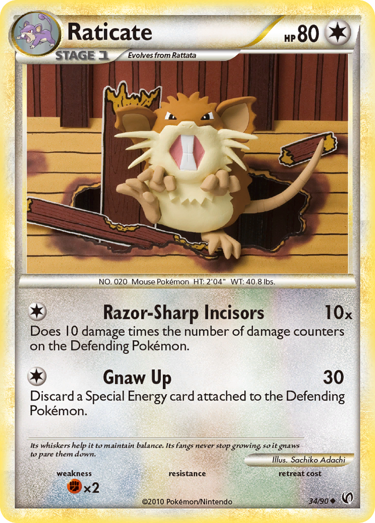 Raticate (34/90) [HeartGold & SoulSilver: Undaunted] | Exor Games Truro