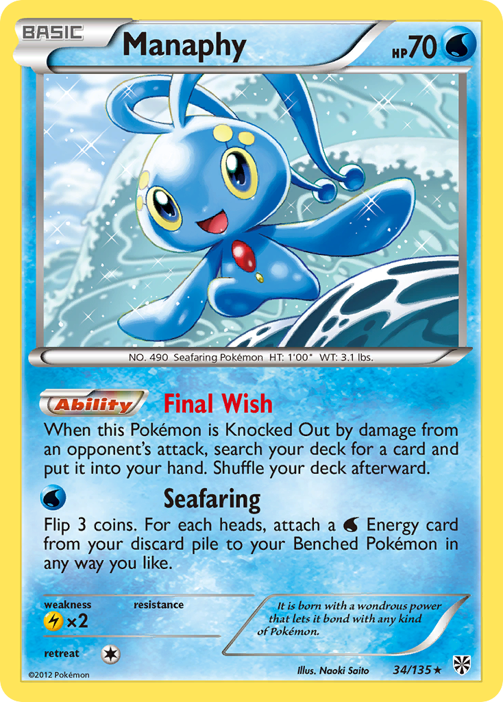 Manaphy (34/135) [Black & White: Plasma Storm] | Exor Games Truro