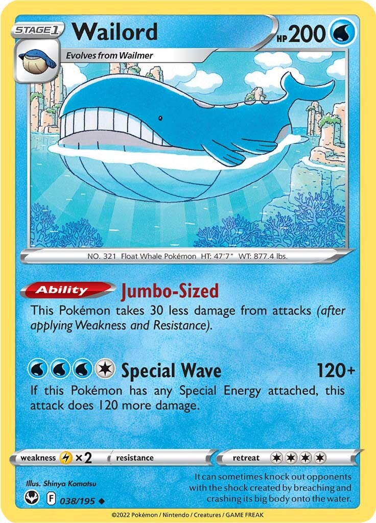 Wailord (038/195) [Sword & Shield: Silver Tempest] | Exor Games Truro