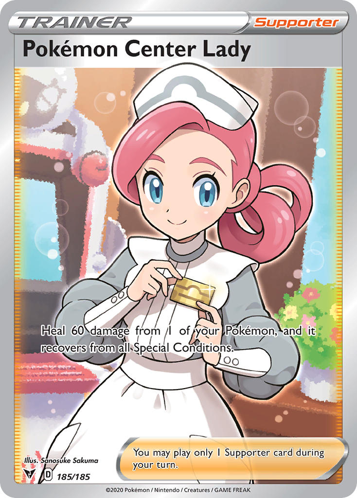 Pokemon Center Lady (185/185) [Sword & Shield: Vivid Voltage] | Exor Games Truro