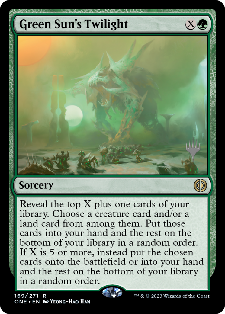 Green Sun's Twilight (Promo Pack) [Phyrexia: All Will Be One Promos] | Exor Games Truro