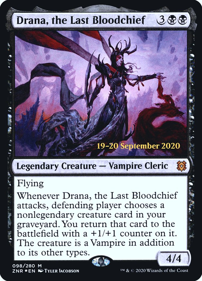 Drana, the Last Bloodchief  [Zendikar Rising Prerelease Promos] | Exor Games Truro