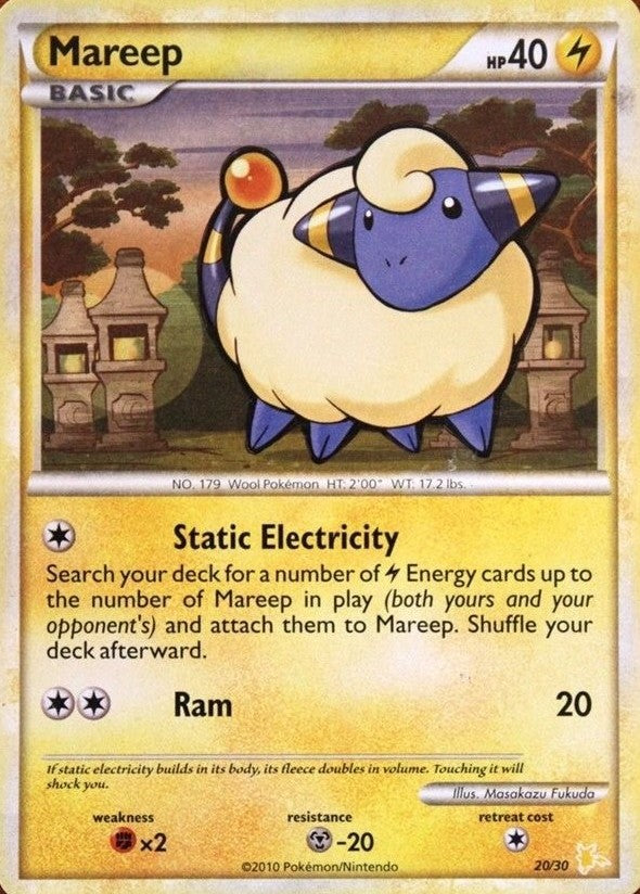 Mareep (20/30) [HeartGold & SoulSilver: Trainer Kit - Raichu] | Exor Games Truro
