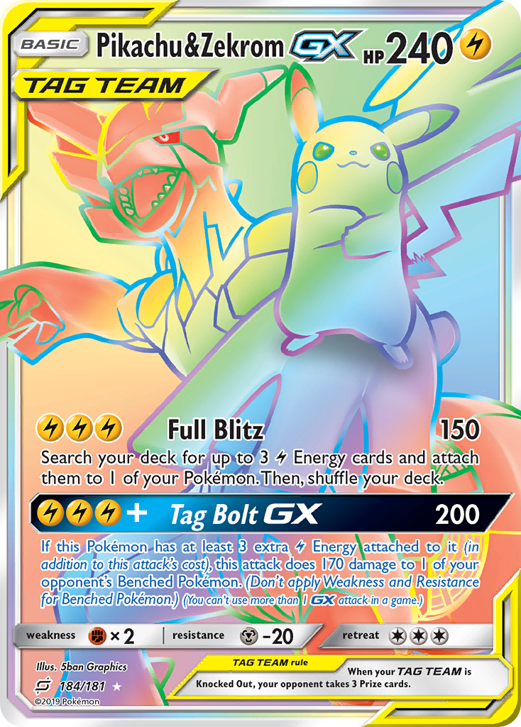 Pikachu & Zekrom GX (184/181) [Sun & Moon: Team Up] | Exor Games Truro