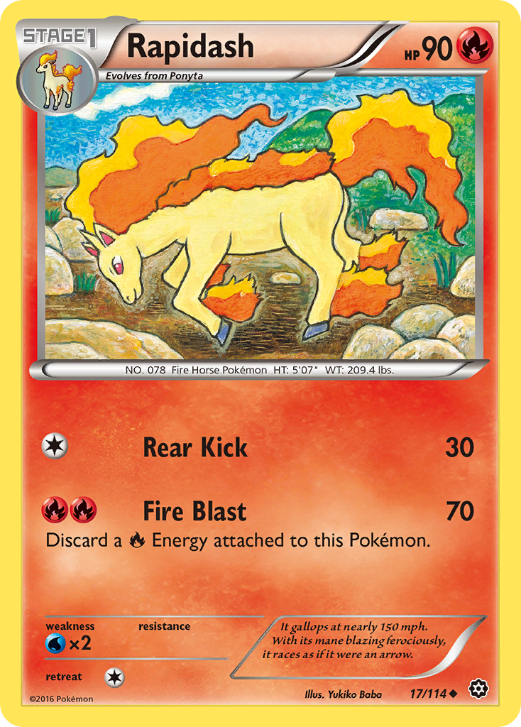 Rapidash (17/114) [XY: Steam Siege] | Exor Games Truro