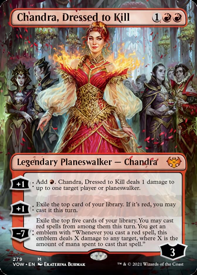 Chandra, Dressed to Kill (Borderless) [Innistrad: Crimson Vow] | Exor Games Truro