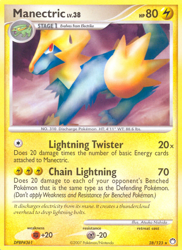 Manectric (28/123) [Diamond & Pearl: Mysterious Treasures] | Exor Games Truro