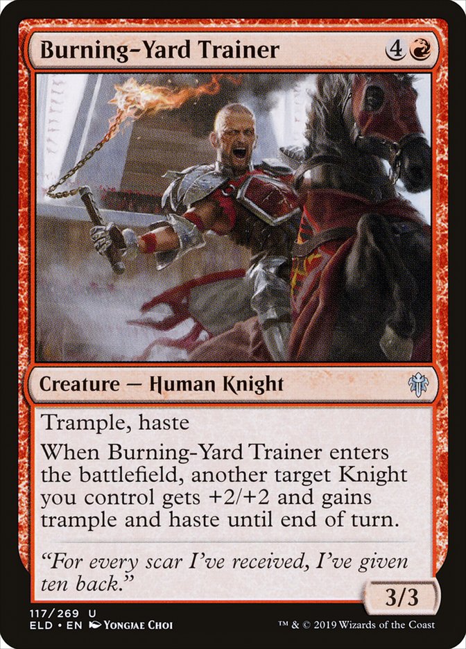 Burning-Yard Trainer [Throne of Eldraine] | Exor Games Truro
