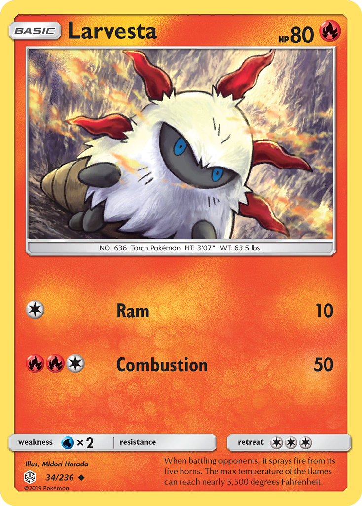 Larvesta (34/236) [Sun & Moon: Cosmic Eclipse] | Exor Games Truro