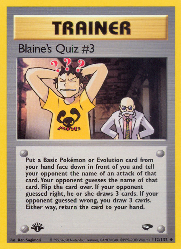 Blaine's Quiz #3 (112/132) [Gym Challenge 1st Edition] | Exor Games Truro