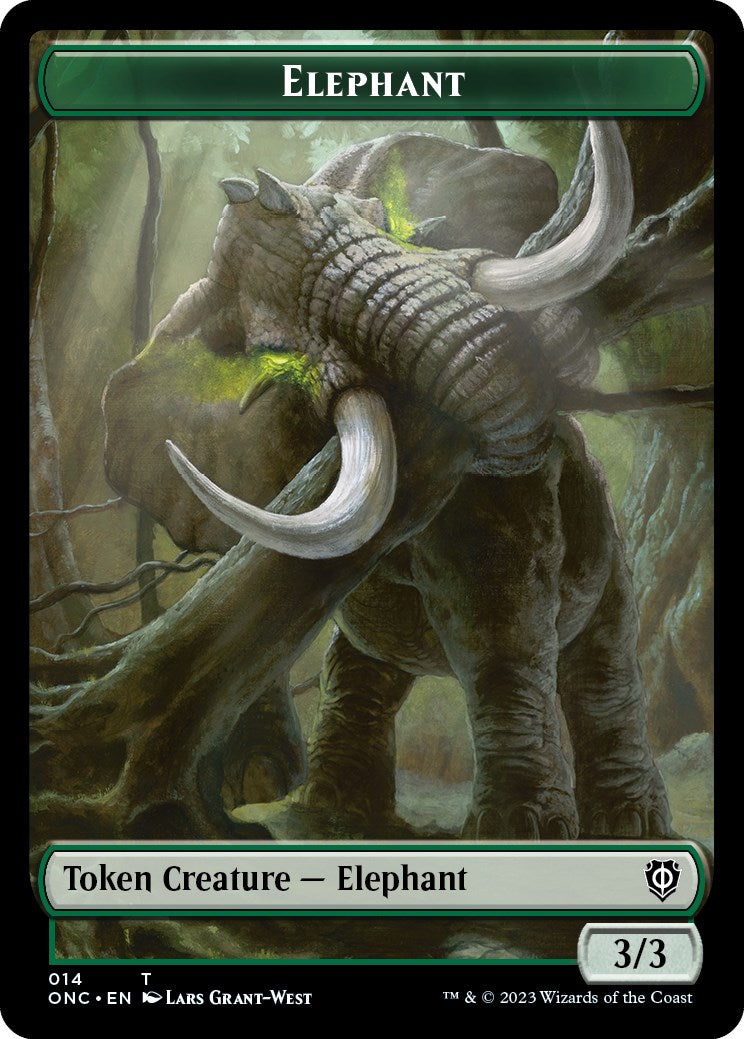 Human Soldier // Elephant Double-Sided Token [Phyrexia: All Will Be One Commander Tokens] | Exor Games Truro