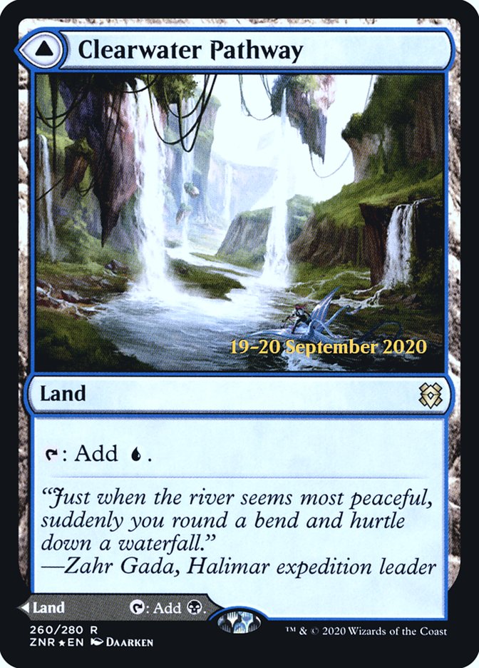 Clearwater Pathway // Murkwater Pathway  [Zendikar Rising Prerelease Promos] | Exor Games Truro