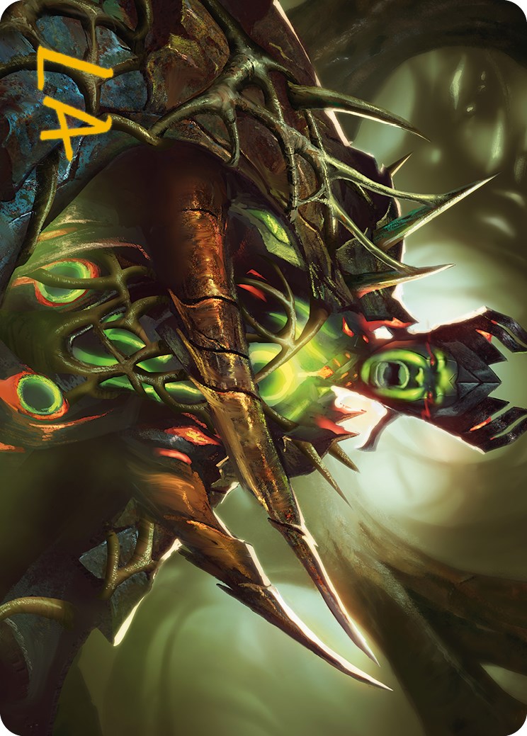 Maze's Mantle Art Card (Gold-Stamped Signature) [Phyrexia: All Will Be One Art Series] | Exor Games Truro