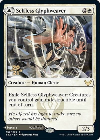 Selfless Glyphweaver // Deadly Vanity [Strixhaven: School of Mages Prerelease Promos] | Exor Games Truro