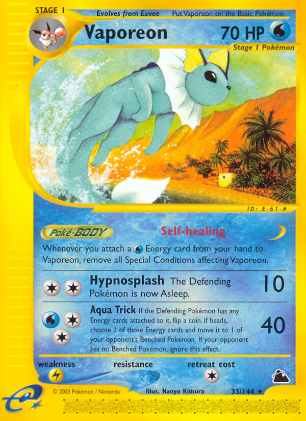 Vaporeon (33/144) [Skyridge] | Exor Games Truro