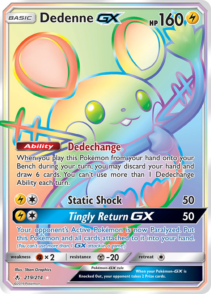 Dedenne GX (219/214) [Sun & Moon: Unbroken Bonds] | Exor Games Truro