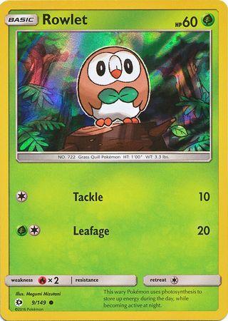 Rowlet (9/149) (Water Web Holo) [Sun & Moon: Base Set] | Exor Games Truro