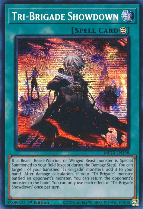 Tri-Brigade Showdown [MP23-EN198] Prismatic Secret Rare | Exor Games Truro