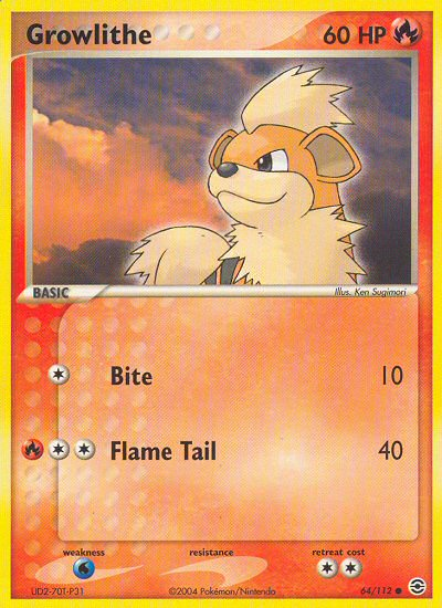 Growlithe (64/112) [EX: FireRed & LeafGreen] | Exor Games Truro