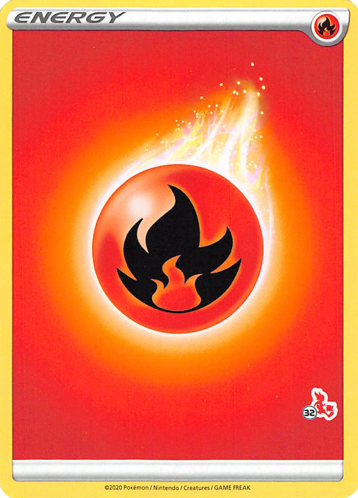 Fire Energy (Cinderace Stamp #32) [Battle Academy 2022] | Exor Games Truro