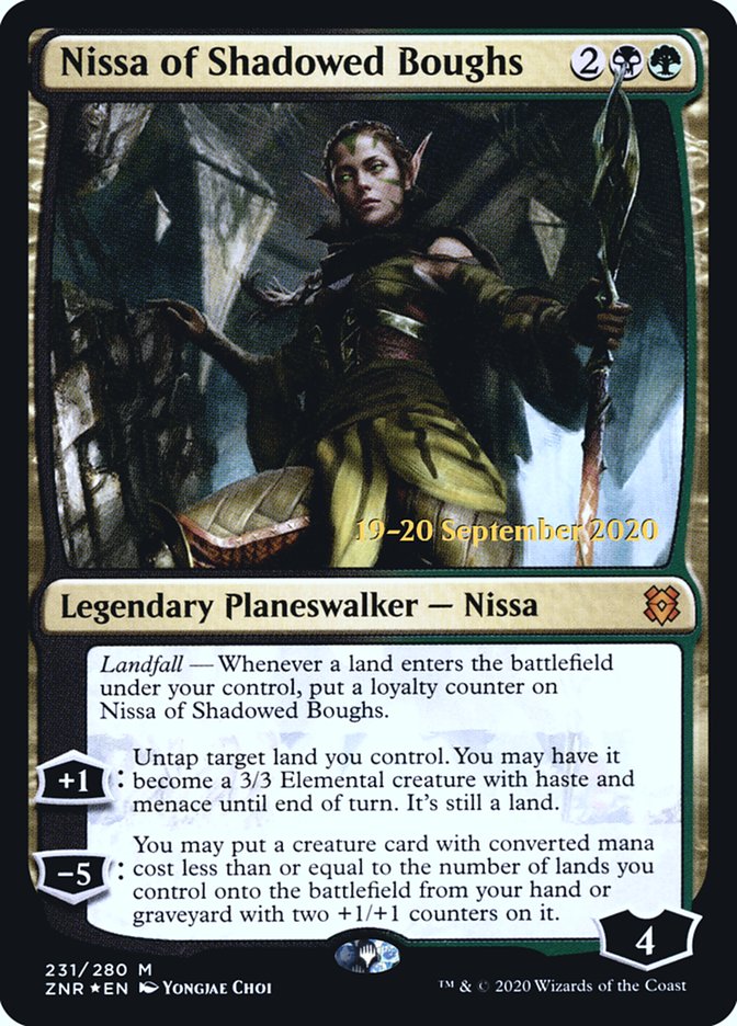 Nissa of Shadowed Boughs  [Zendikar Rising Prerelease Promos] | Exor Games Truro