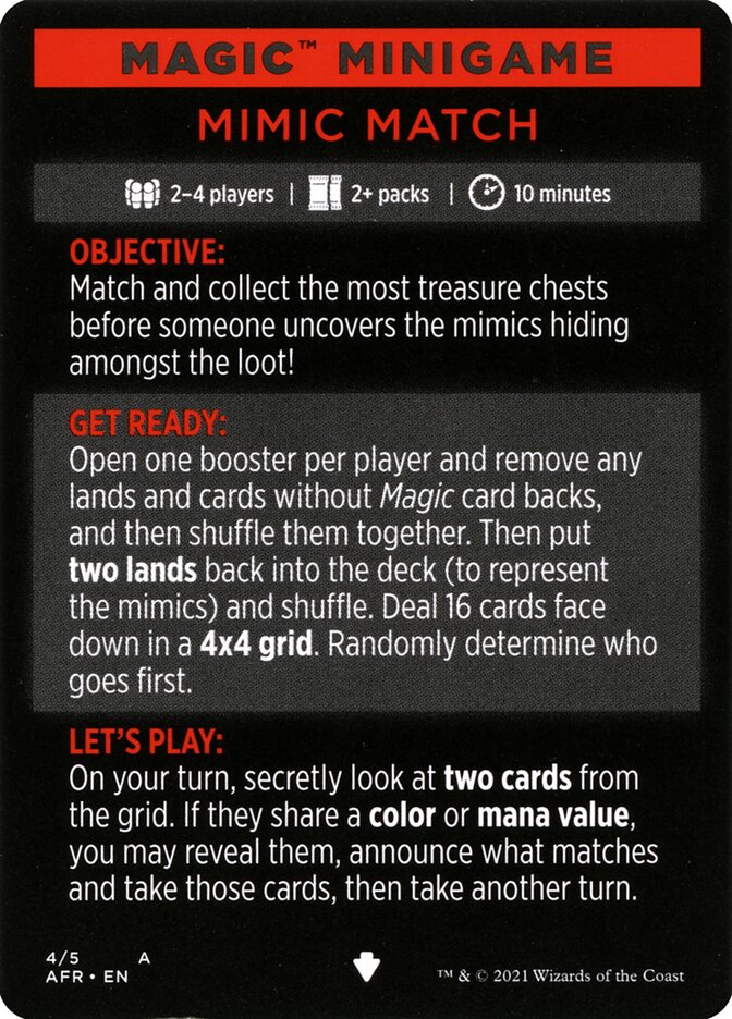 Mimic Match (Magic Minigame) [Dungeons & Dragons: Adventures in the Forgotten Realms Minigame] | Exor Games Truro