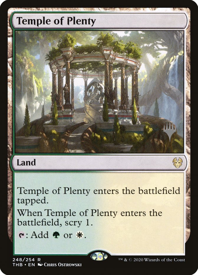 Temple of Plenty (Promo Pack) [Theros Beyond Death Promos] | Exor Games Truro