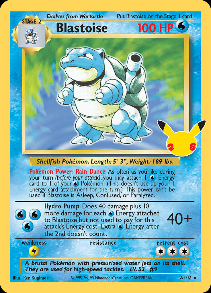 Blastoise (2/102) [Celebrations: 25th Anniversary - Classic Collection] | Exor Games Truro