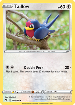 Taillow (133/185) [Sword & Shield: Vivid Voltage] | Exor Games Truro